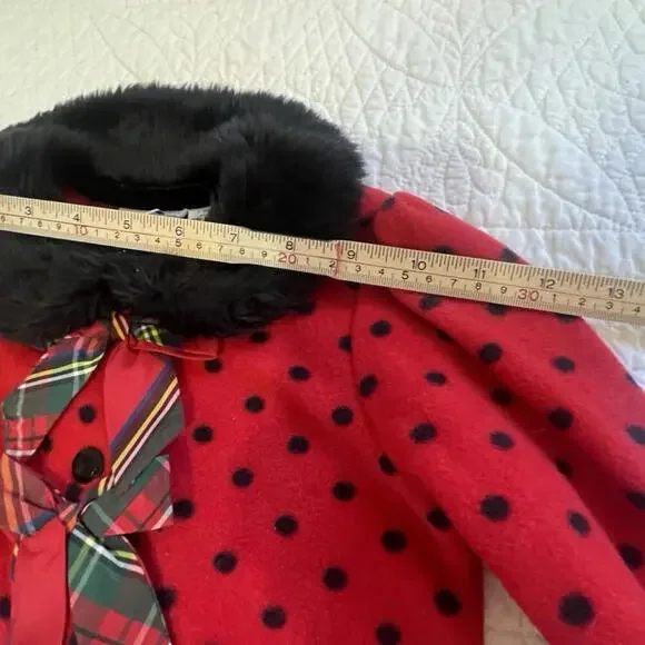 Blueberi Boulevard Girls Scotty Dog And Scotch Plaid Ribbon Red 3T Fleece Jacket - Picture 9 of 15